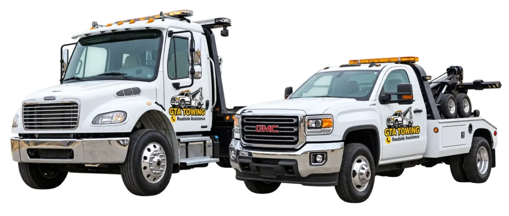 Two White Tow Trucks